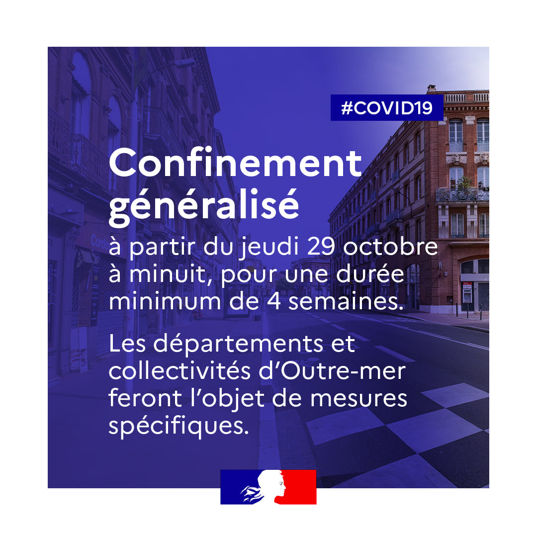 Confinement jusqu’au 1er décembre, quelques infos pratiques